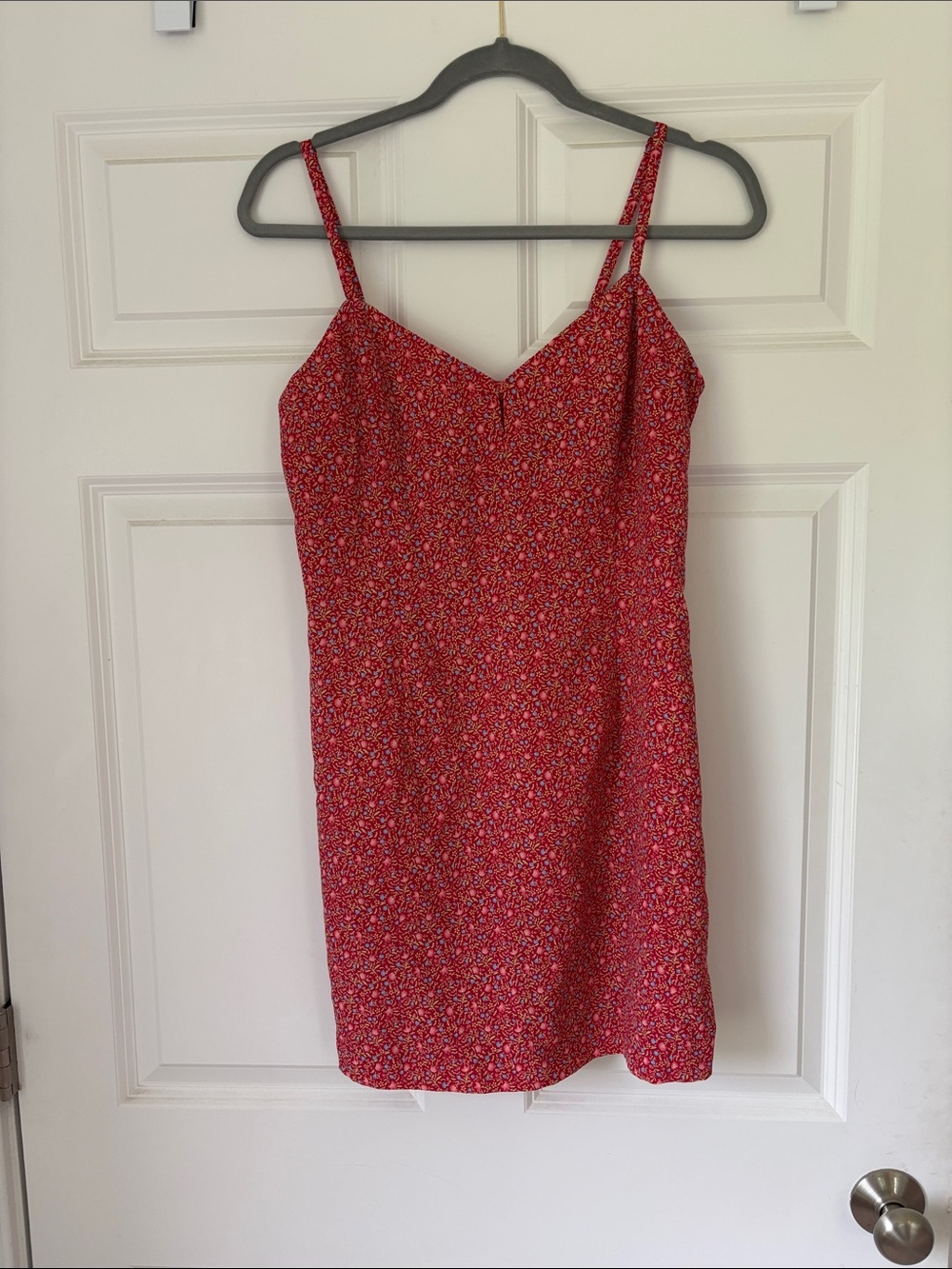 Vintage Express Red Floral Spaghetti Strap Skort dress